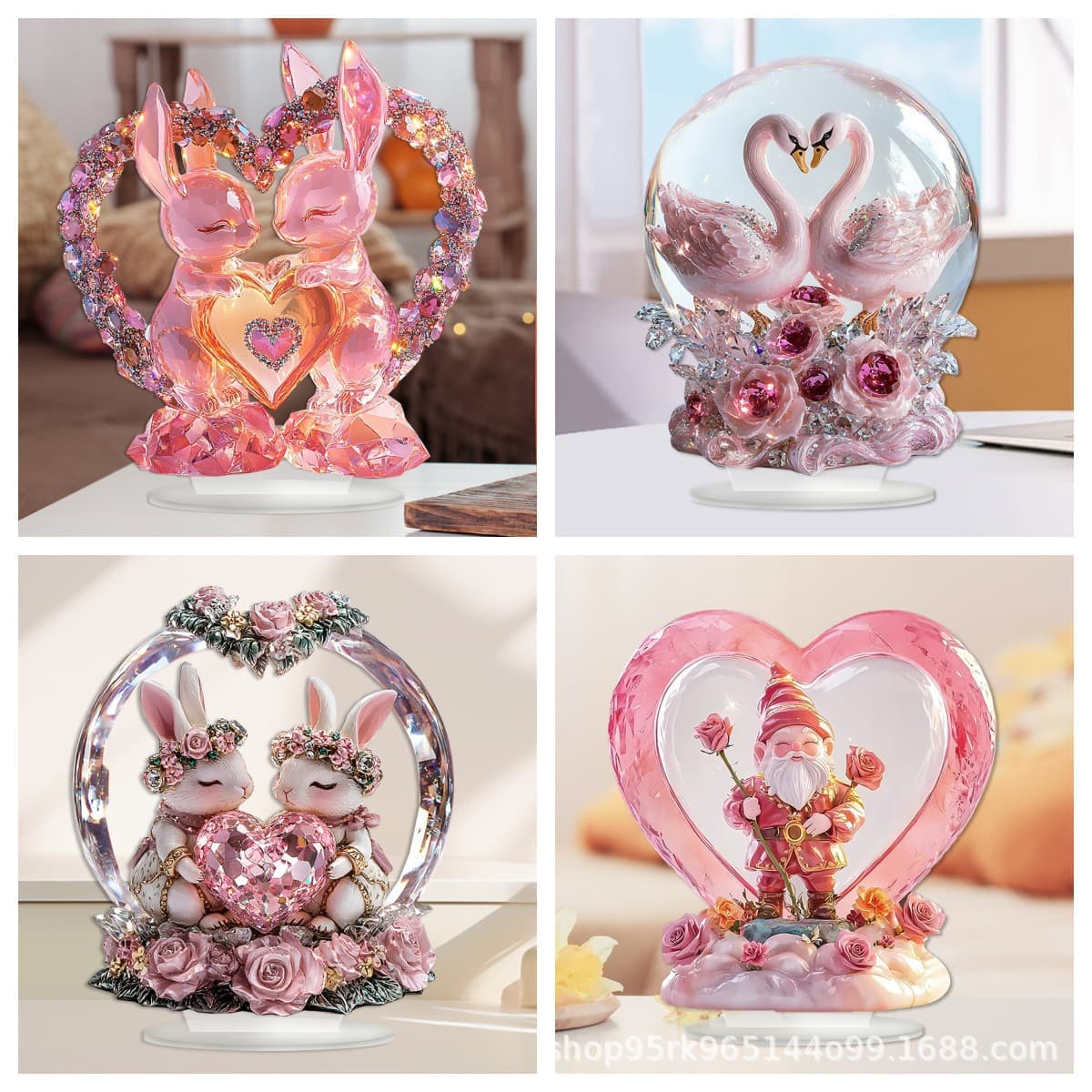 Cross-border Hot-Selling Easter Valentine's Day Colorful Rabbit 2D Acrylic Decorative Ornament for Living Room Entryway Desktop Decoration