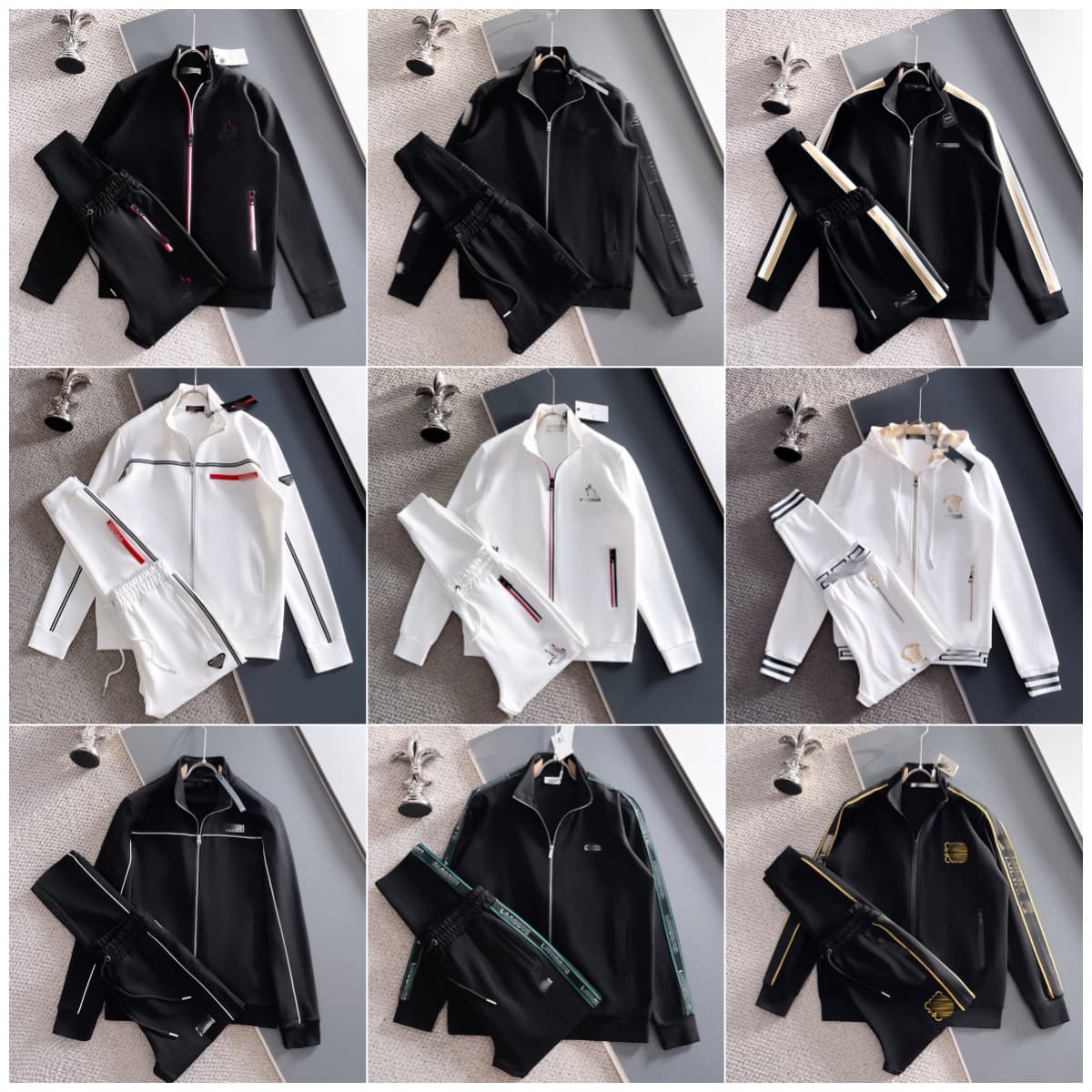 25ss New Pu Family Autumn/Winter Collection High-End Casual Long-Sleeve Men's and Women's P-Family Sweatshirt and Sweatpants Set Jacket