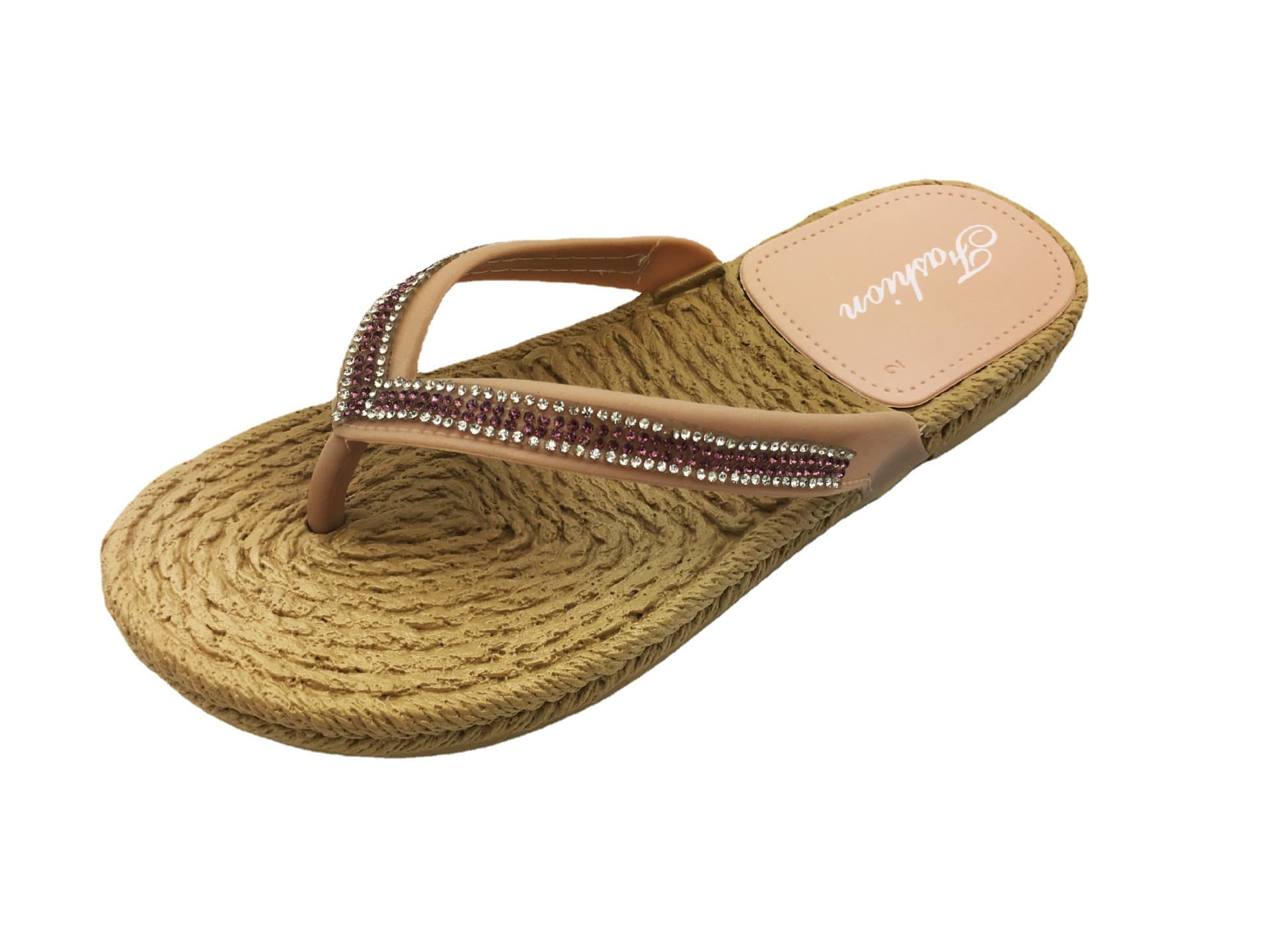 Straw Rope Decor Women's Beach PVC Flip Flops Customized Slippers for Women from Export Factory