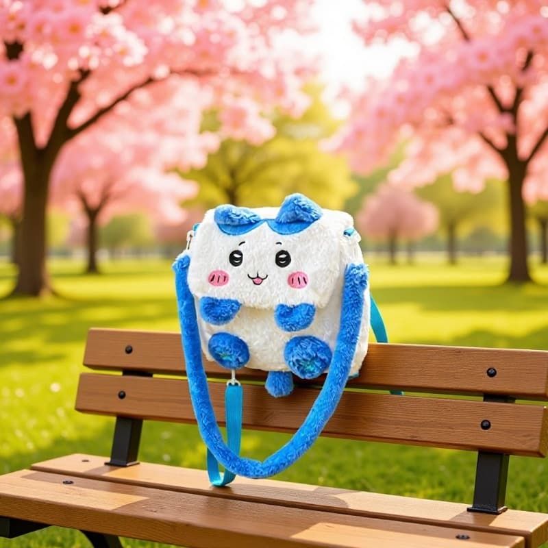 Children's Crossbody Bag for Girls, Three-Way Large Capacity Shoulder Bag, Sweet Cartoon Versatile Crossbody Small Bean Mud Plush Bag