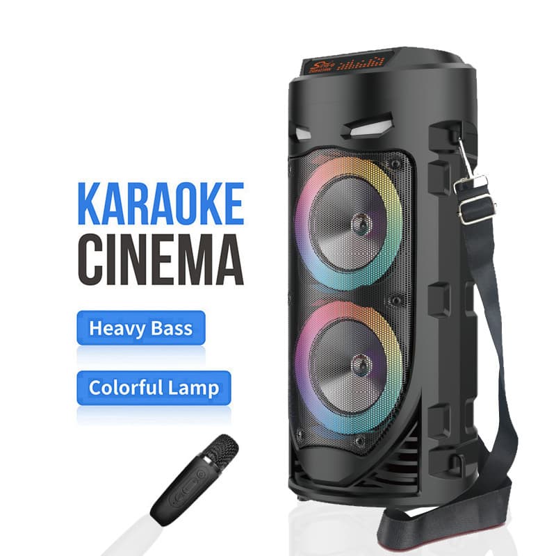 Cross-border Devil RGB Colorful Light Bluetooth Audio Portable Car Subwoofer Colorful Strap Ksong Portable Speaker