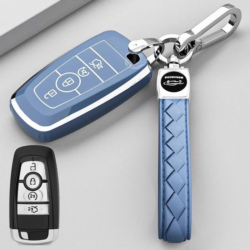Compatible with Ford F150 Raptor Key Case 4-Button for Old Mondeo Mustang Electric Horse Protective Shell Buckle Men