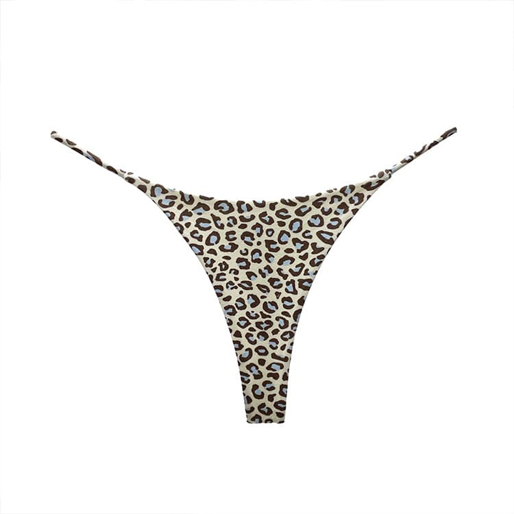 G010T European and American style double-layer thin strap sexy thong panties, low-rise double-layer bikini pure cotton women's T-shaped panties
