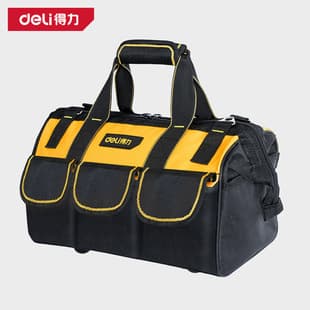 Deli Oxford Cloth Tool Bag Double-Layer Thickened Multi-Functional Storage Bag Canvas Carpenter Bag Portable Bag