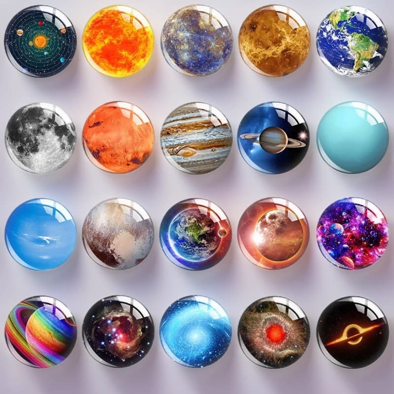 Refrigerator Magnet Eight Planets Solar System Planet Moon Earth Universe Fixed Buckle Eight Planets Refrigerator Magnet Cross-border
