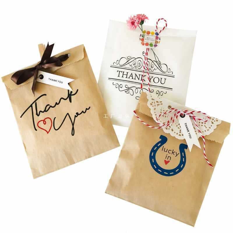 Kraft Paper Baking Packaging Bags, Cookie Candy Wrapping Paper Bags, Small Kraft Gift Bags, 25pcs/Pack