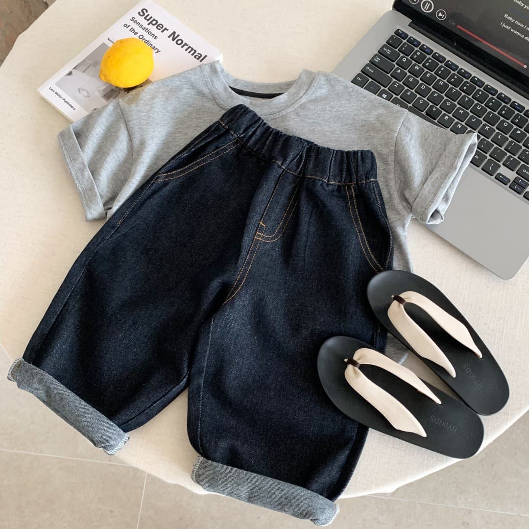 Children's Denim Jeans, Boys' Spring New Loose Wide-Leg Pants, Trendy Baby Pocket Pants, Girls' Casual Retro Pants