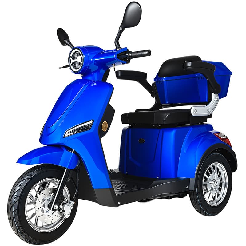 Factory Electric Tricycle for Elderly, Battery-Powered Disability Adult Mobility Scooter, Sidecar Three-Wheeler
