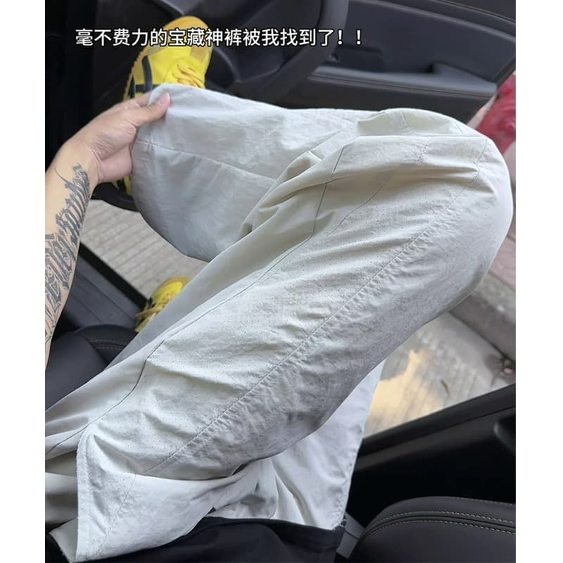 2026 new summer thin breathable mesh quick-drying pants straight large size men's pants versatile casual pants