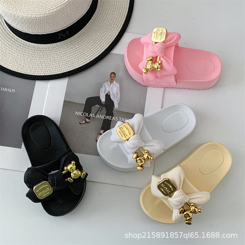 EVA Anti-Slip Slippers Children's Summer Slippers Thick Sole Baby Slippers Girls Cross-Border Hot Selling Butterfly Bear Slippers