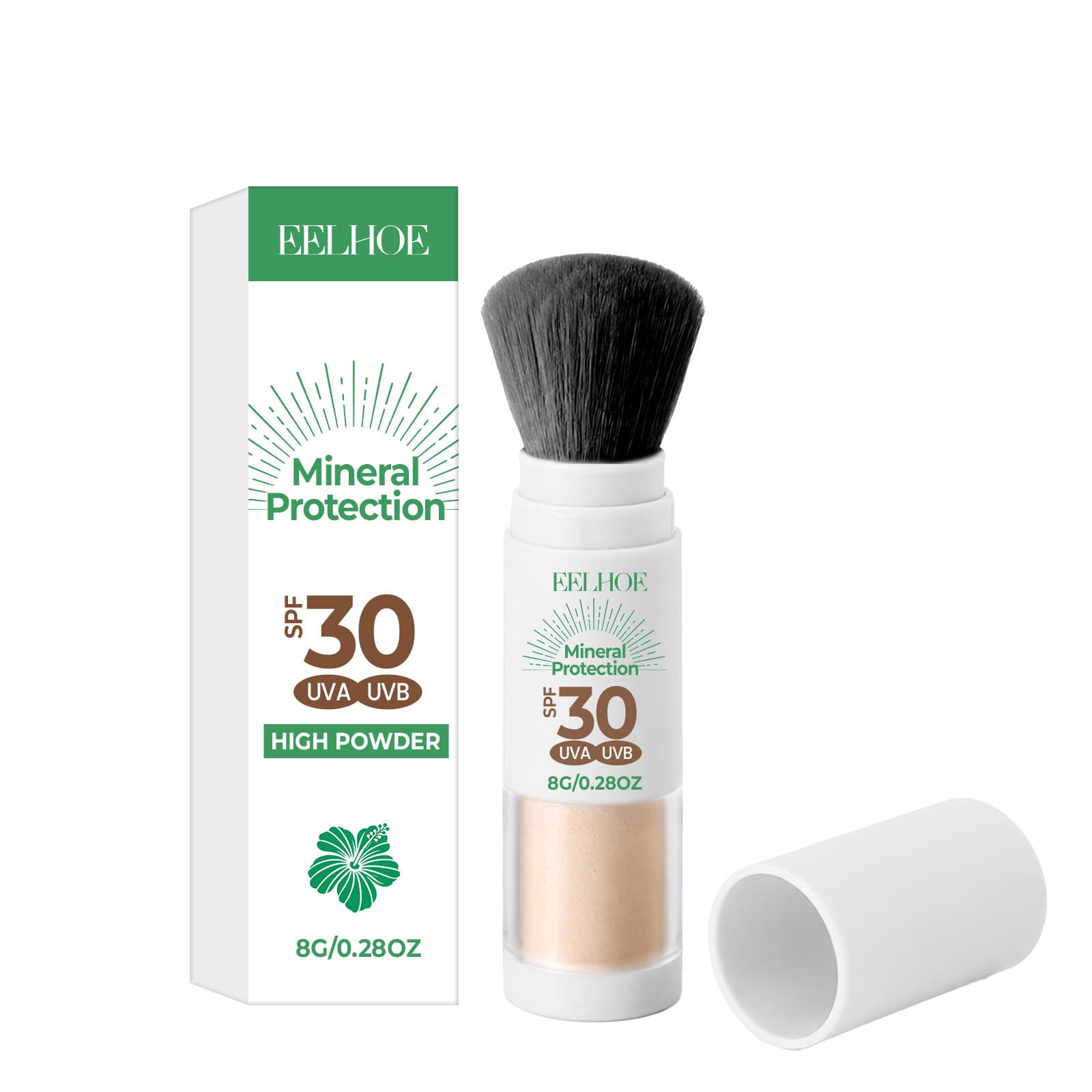 Makeup Brushes SPF 30 Mineral Sunscreen Hawaiian Tropical Protection Powder