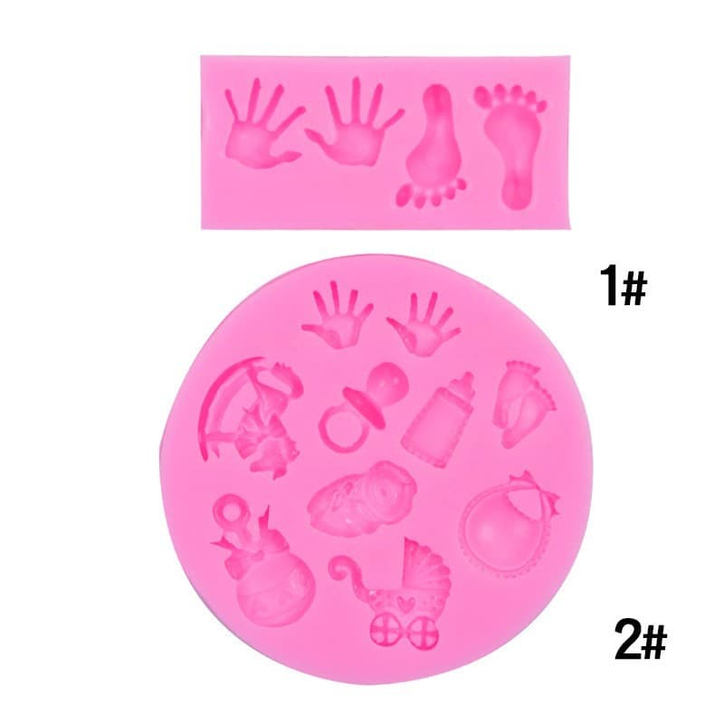 Baby Hand and Footprint Fondant Silicone Mold Chocolate Cake Decoration Pastry Baking Resin Mold