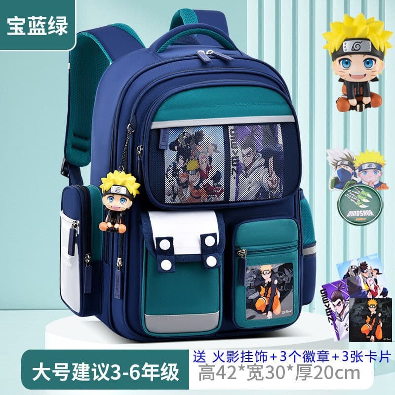 Cross-Border Hot Selling Naruto Elementary School Backpack for Grades 1-6, Weight-Reducing Spine Protection, Large Capacity, Boys and Girls Kids Backpack