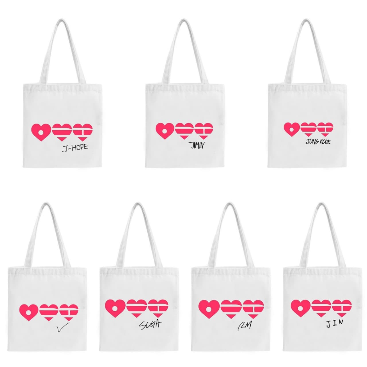 Bulletproof Jungkook Jimin V Jin Rm Jhope Suga Canvas Bag Zipper Canvas Bag