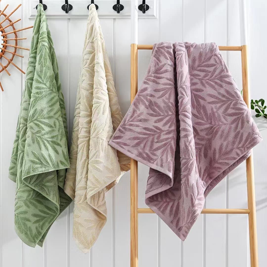 Concave-Convex Embossed Cut Velvet Jacquard Bath Towel, Foreign Trade Cross-Border Cotton Square Towel, Towel Bath Towel Set