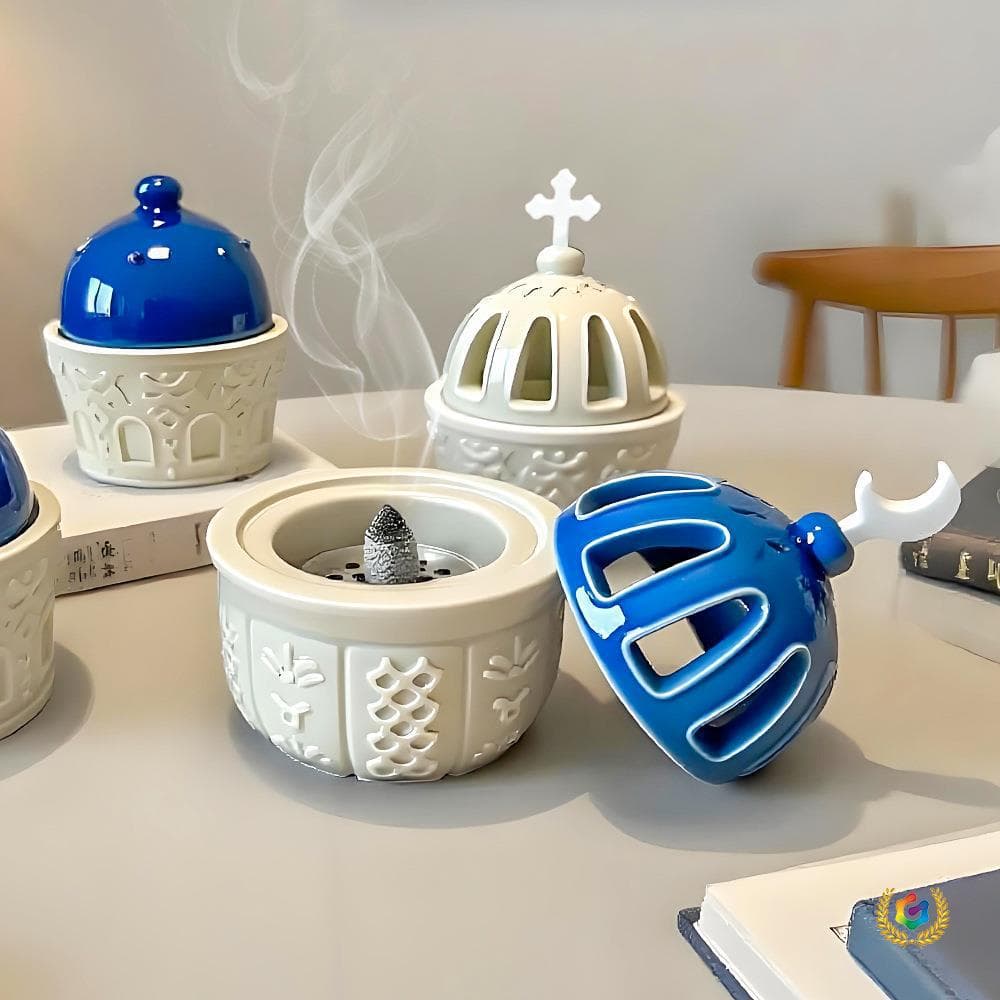 Cross-border Middle East Aromatherapy Candle Cup Silicone Mold DIY Incense Burner Ornament Diffuser Plaster Mold Wholesale