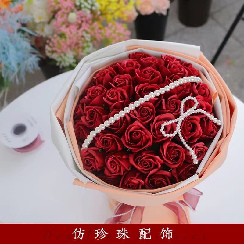 Bouquet Pearl Chain Pearl Bow Accessories Fresh Flower Packaging Bead Decoration Materials Floral Shop Supplies