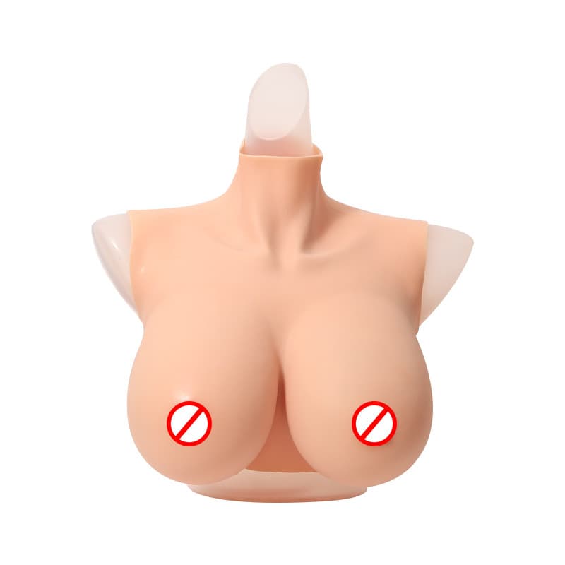 9th Generation High-Neck Silicone Breast Forms B-H Cup Options Available CD Crossdressing Realistic Peach-Like Fake Breasts In Stock