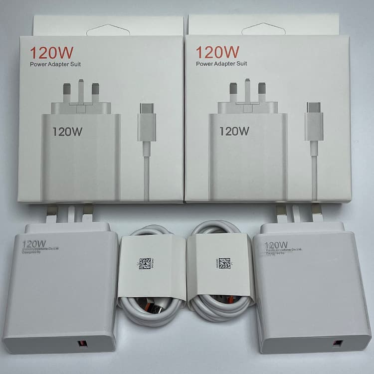 120W Gold Standard British Standard Charger Suitable for Xiaomi Mobile Phones 120W MAX Charging Display 6A Line C514 Model