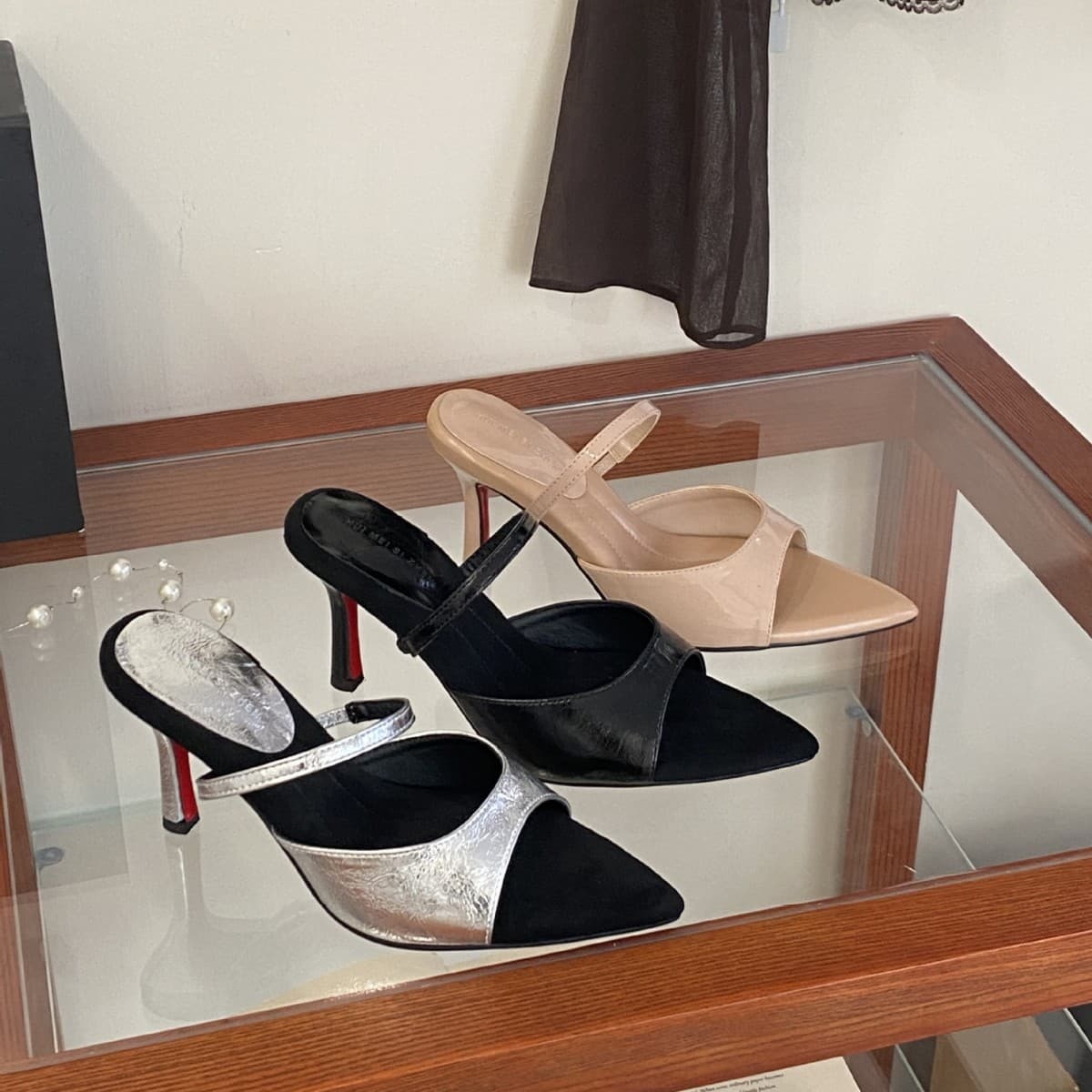 258-1~Dual-Wearing Style~2026 Summer New Style Elegant Pointed-Toe Open-Toe French High-Heeled Sandals for Women for Outdoor Wear
