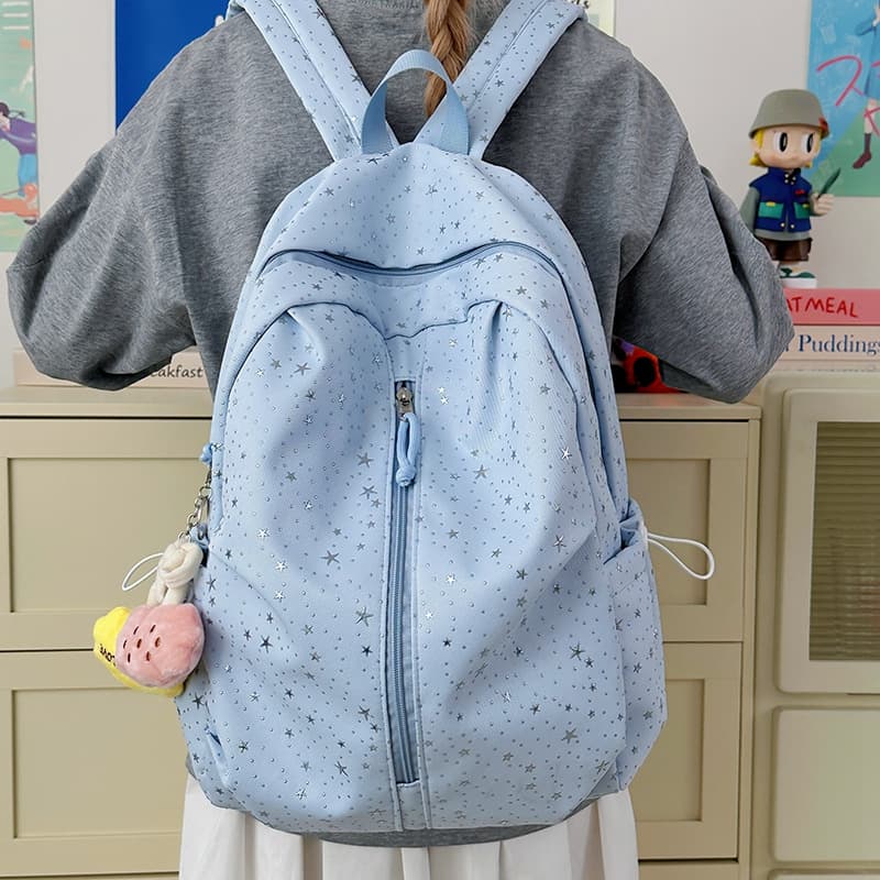 Girl Star Backpack Student Campus School Lightweight High Appearance Versatile Junior High School Large Capacity Korean Style Backpack