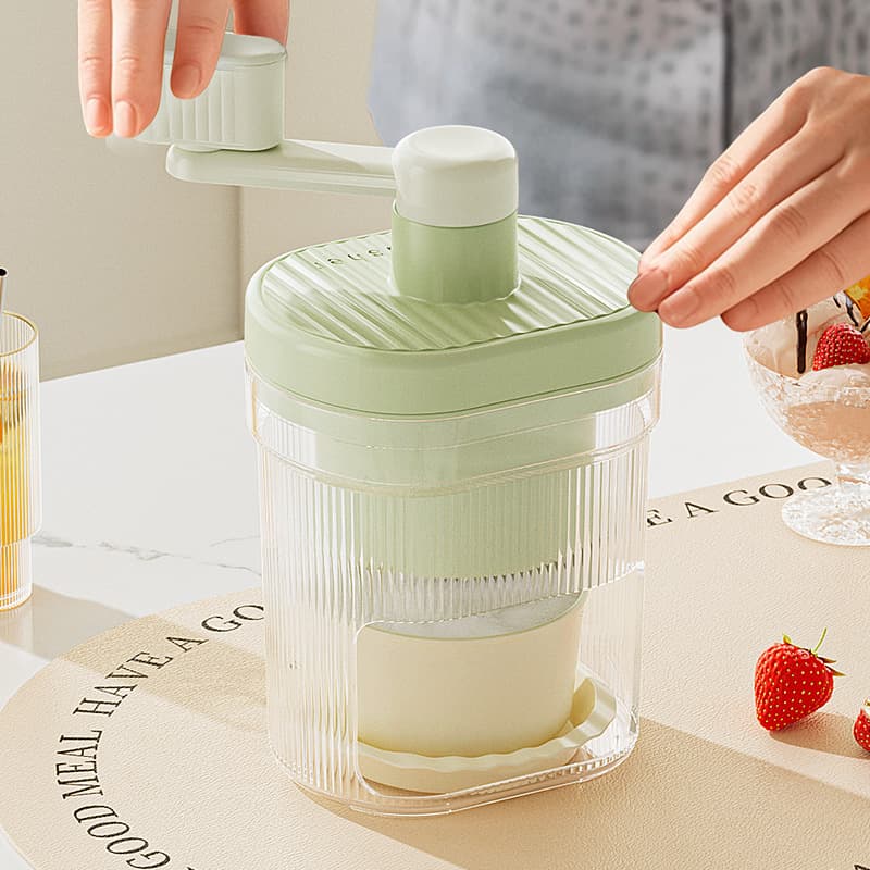 Summer Household Hand-cranked Ice Maker Shaver Cool DIY Instant Delicate Ice Delicious Snow Cone Machine Food Storage Ice Bowl