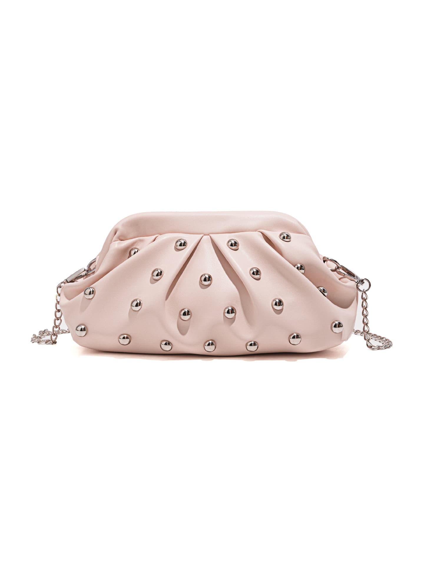Cross-border autumn and winter new style rivets, mushroom nails, handbags, chains, single-shoulder cross-body bags, pleated women's bags, dumpling bags wholesale