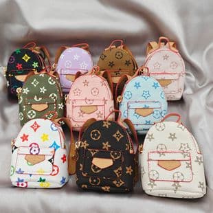 Fashion Mini Monogram Small Backpack Charm Cute Mini Bag Pendant Earphone Lipstick Keychain Mini Bag Charm