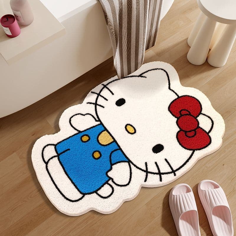 Hello Kitty Bathroom Mat Soft Faux Cashmere Water Absorbent Cute Cartoon Bedroom Floor Mat TEMU