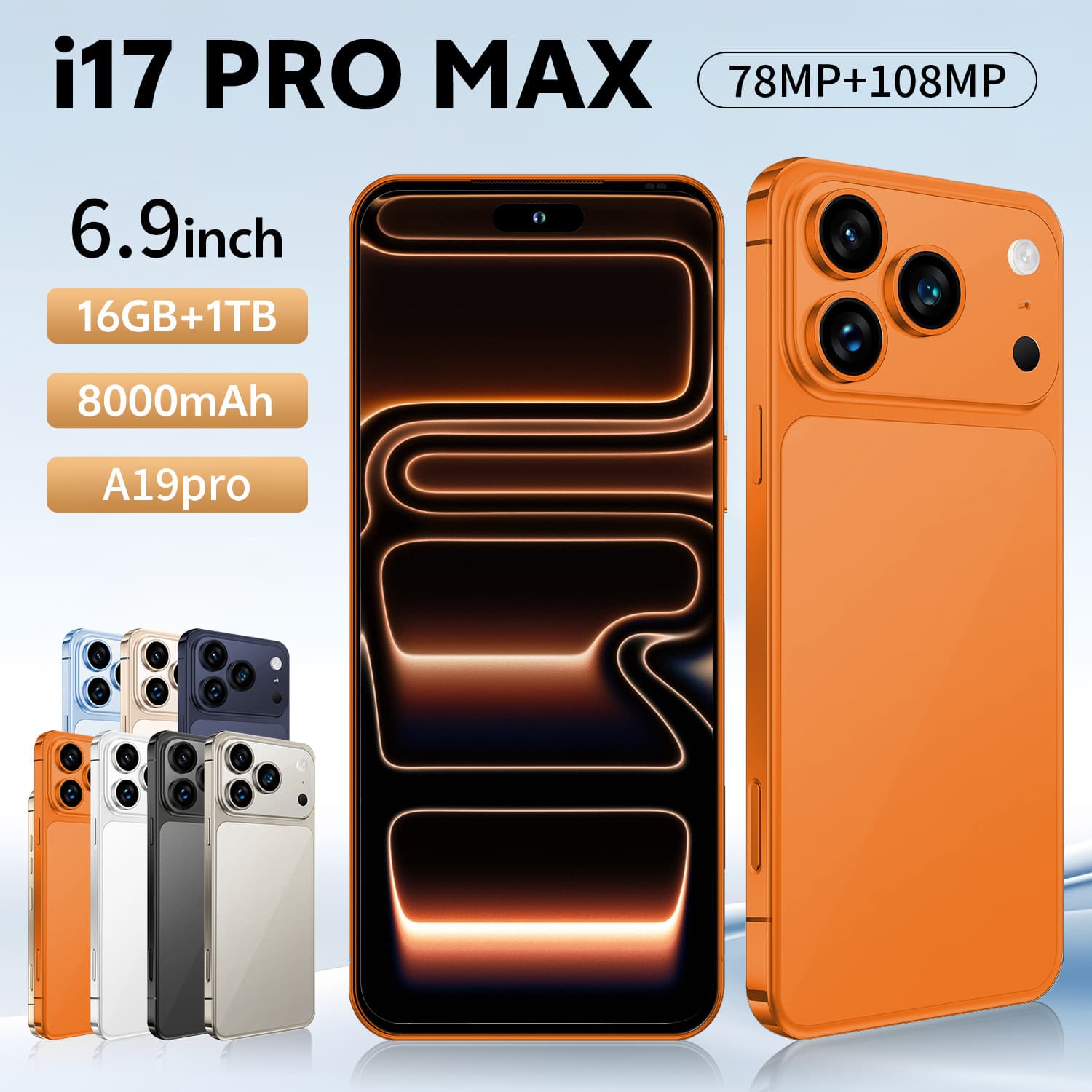 Cross-border TK Hot Selling Phone 17 ProMax True 3+32GB 7.3-inch Large Screen Android All-in-One 5G Phone