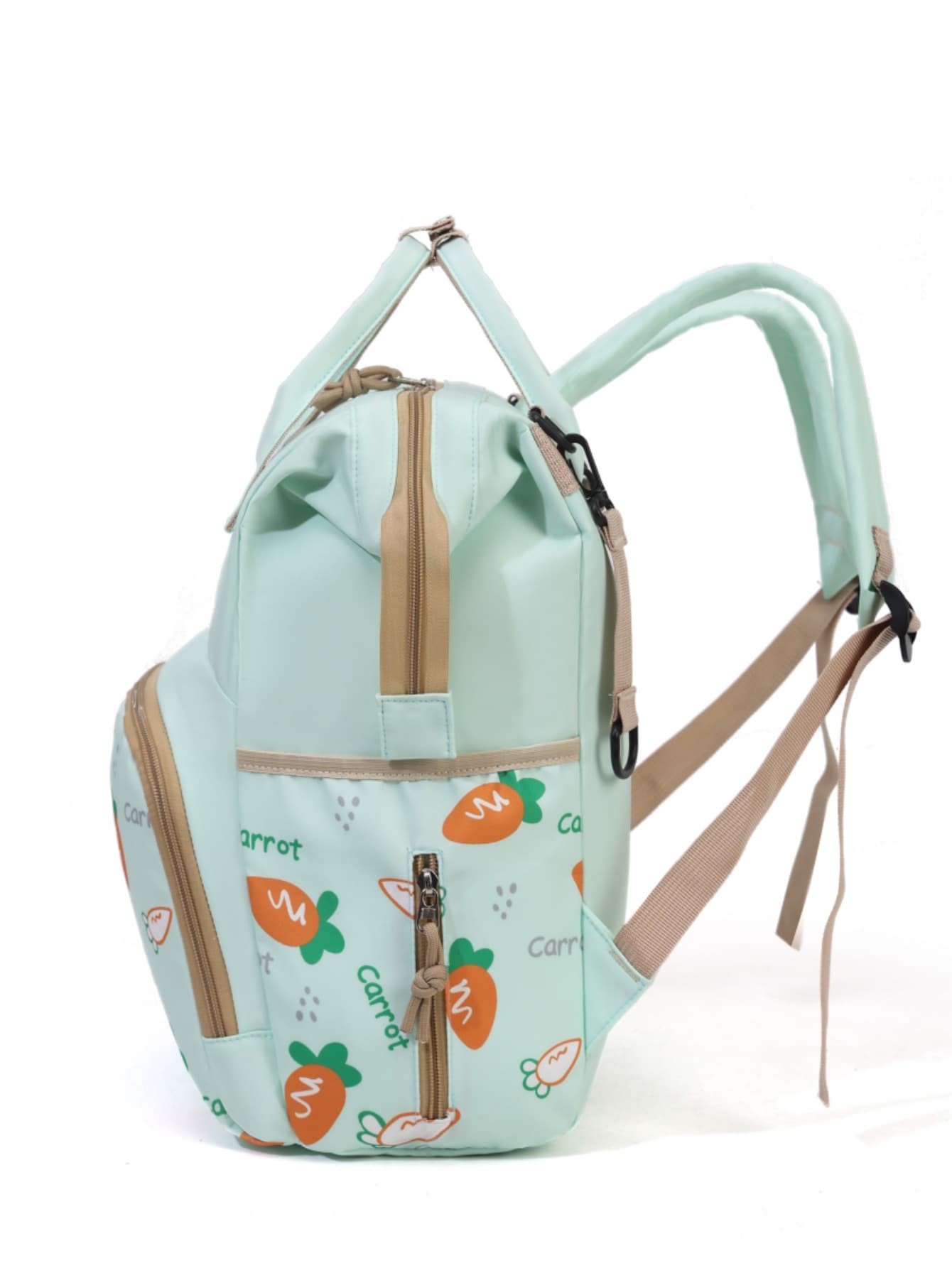 Cross-border factory wholesale new trendy cartoon print large capacity premium diaper bag, can be hung on stroller