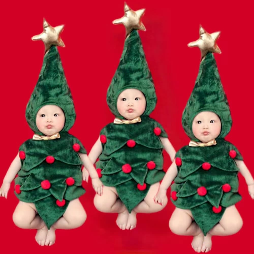Kids Halloween Costume Photography Outfit Christmas Tree Design Studio Baby Photo Shoot Infant Photography Theme Clothing