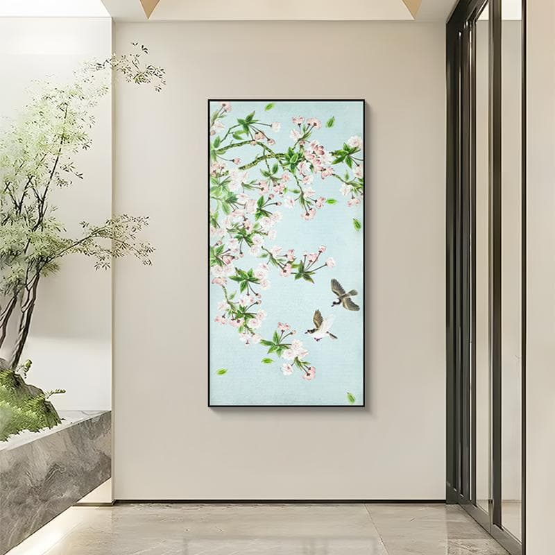 2024 New Living Room Bedroom Simple Style Light Luxury Modern Entryway Decorative Painting Flowers and Birds 60x120