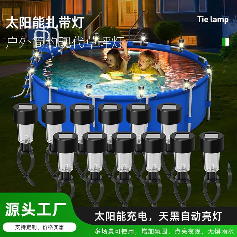 Cross-border New Solar Courtyard Light Fence Railing Tie Light Balcony Waterproof Decoration Atmosphere Light In Stock