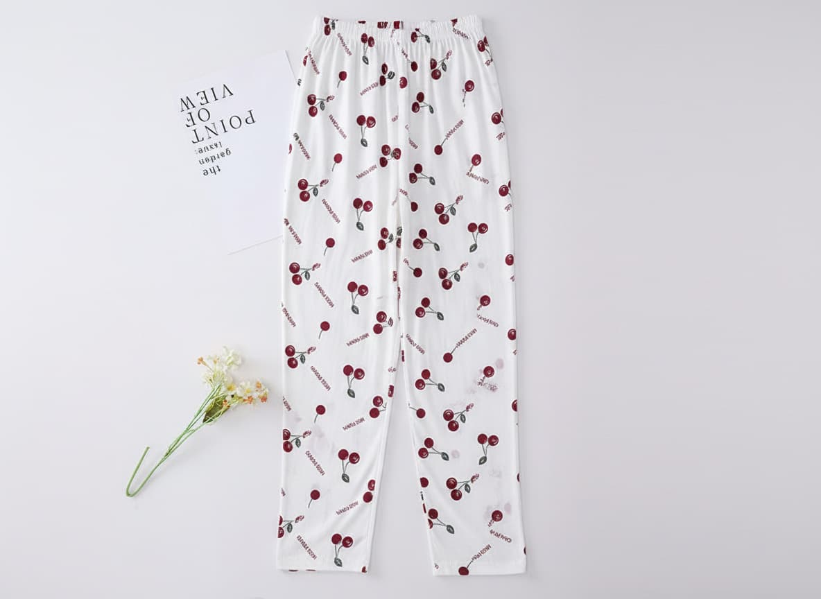 Women's Cotton Sleep Pants - Summer Thin Floral Loose Air Conditioning Pants, Wearable Out, Nine-Tenths Length, New Home Pants
