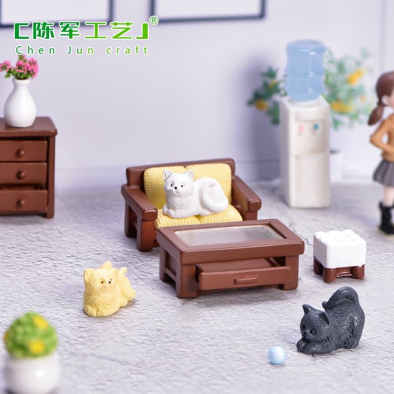 Simulation furniture micro landscape succulent basin small ornaments miniature sofa bedside table stool coffee table water dispenser doll house