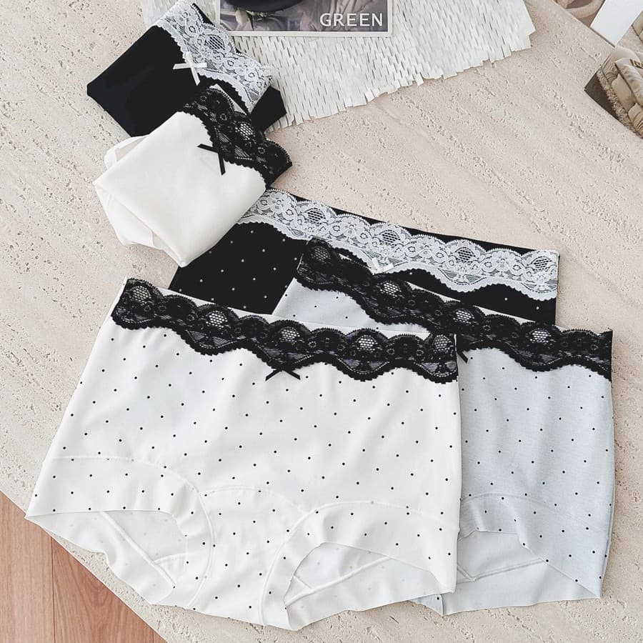 9883 French lace seamless ice silk women's underwear, high-elastic boxer anti-exposure small boxer extended crotch full pants 10A.