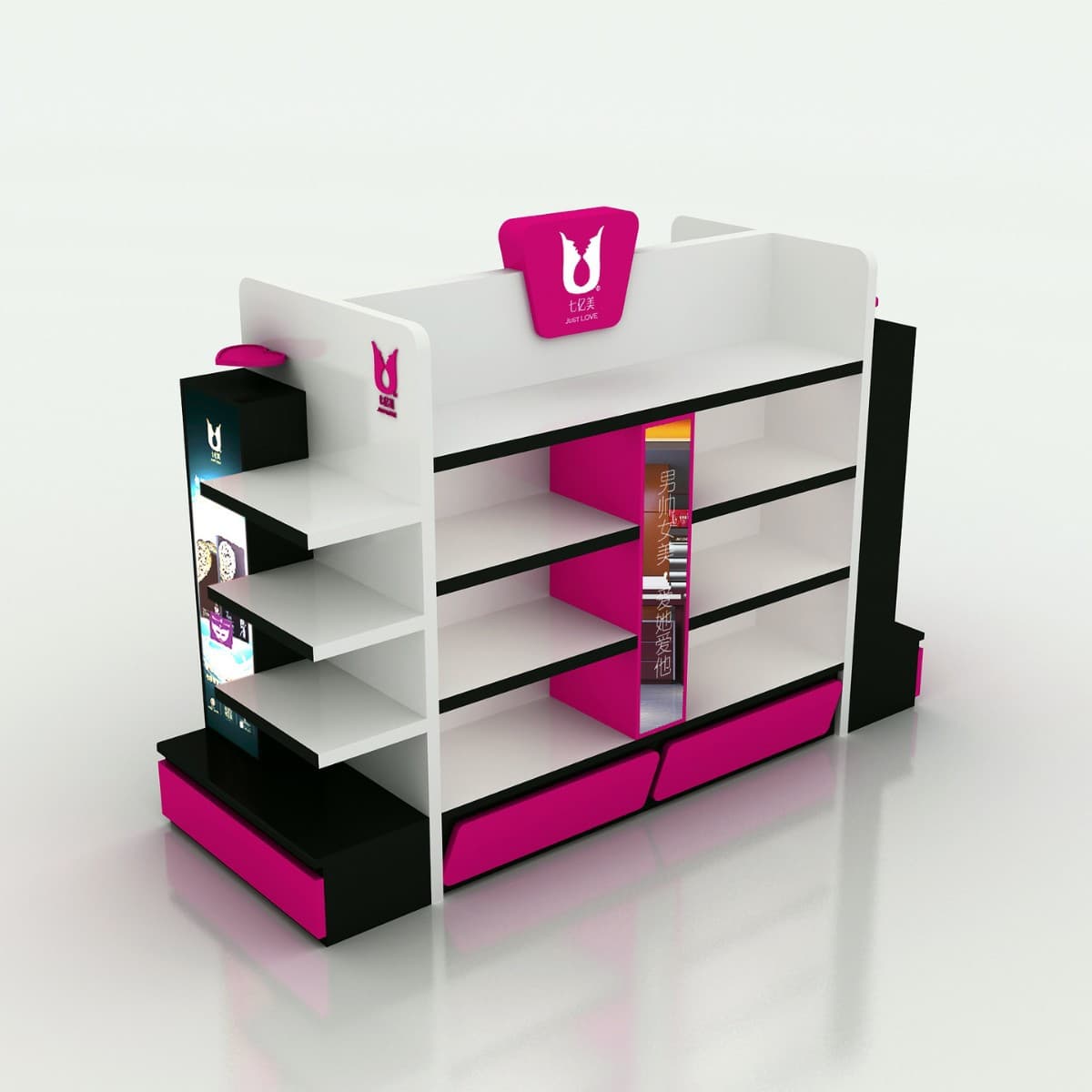 Custom High-End Mall Product Display Counters Cross-Border Cosmetic Sample Display Counters Custom Shaped Cabinets
