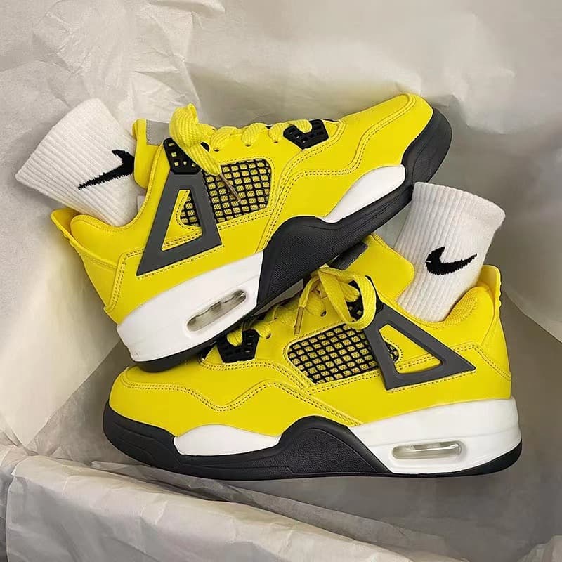 Air Cushion Shoes Electric Mother Men's Niche Sports Shoes Ins Fashion Spring Versatile Yellow Thick Sole Basketball Board Shoes