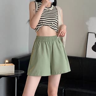 Cross-Border Summer Casual Cargo Shorts for Women Loose High Waist Wide Leg Versatile 3-Inch Pants