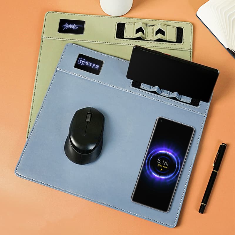 Custom Mouse Pad - High-end Wireless Charging Desk Mat, Business Gift with Logo Printing, Glowing Advertising, Employee Annual Party Souvenir