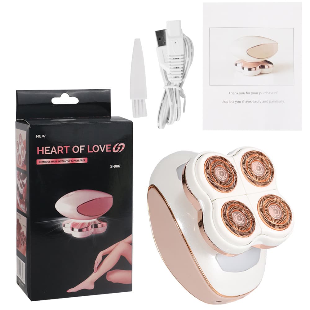 New Cross-Border 4-Head Electric Epilator for Women, Painless Full Body Hair Removal for Legs, Compact USB Rechargeable