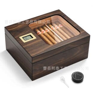 Wooden Cigar Box Humidor Transparent Cigar Storage Box Cigar Collection Box Factory Direct Supply