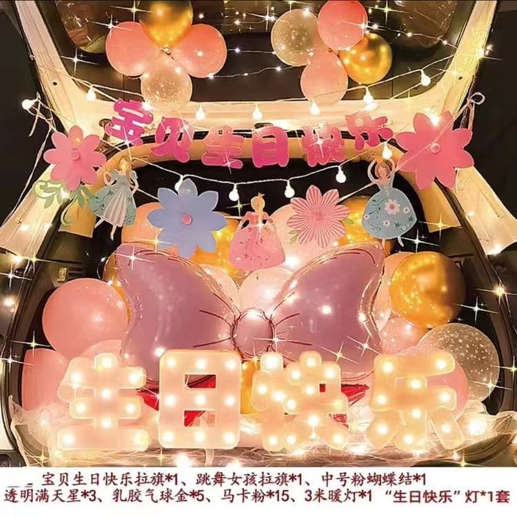 [Free shipping] Children’s trunk birthday scene layout for boys and girls surprise birthday decoration with high romantic atmosphere