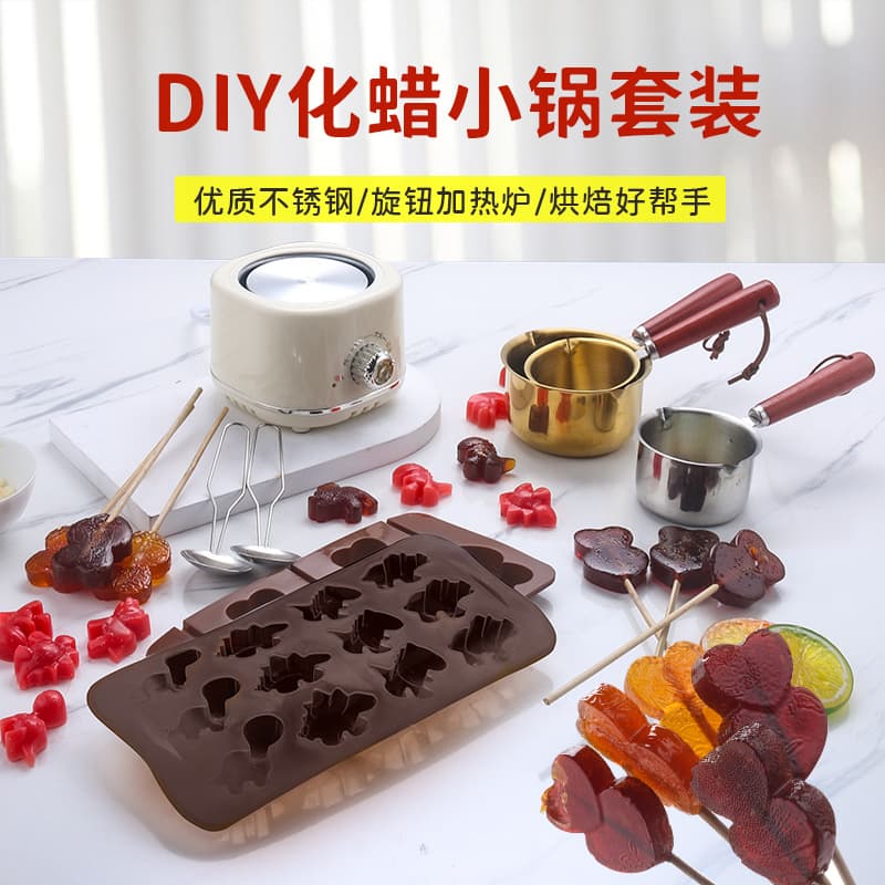 Chocolate Wax Candle Jelly Wax Making Complete Set Heating Furnace Multifunctional Stainless Steel Melting Pot Hot Milk Pot
