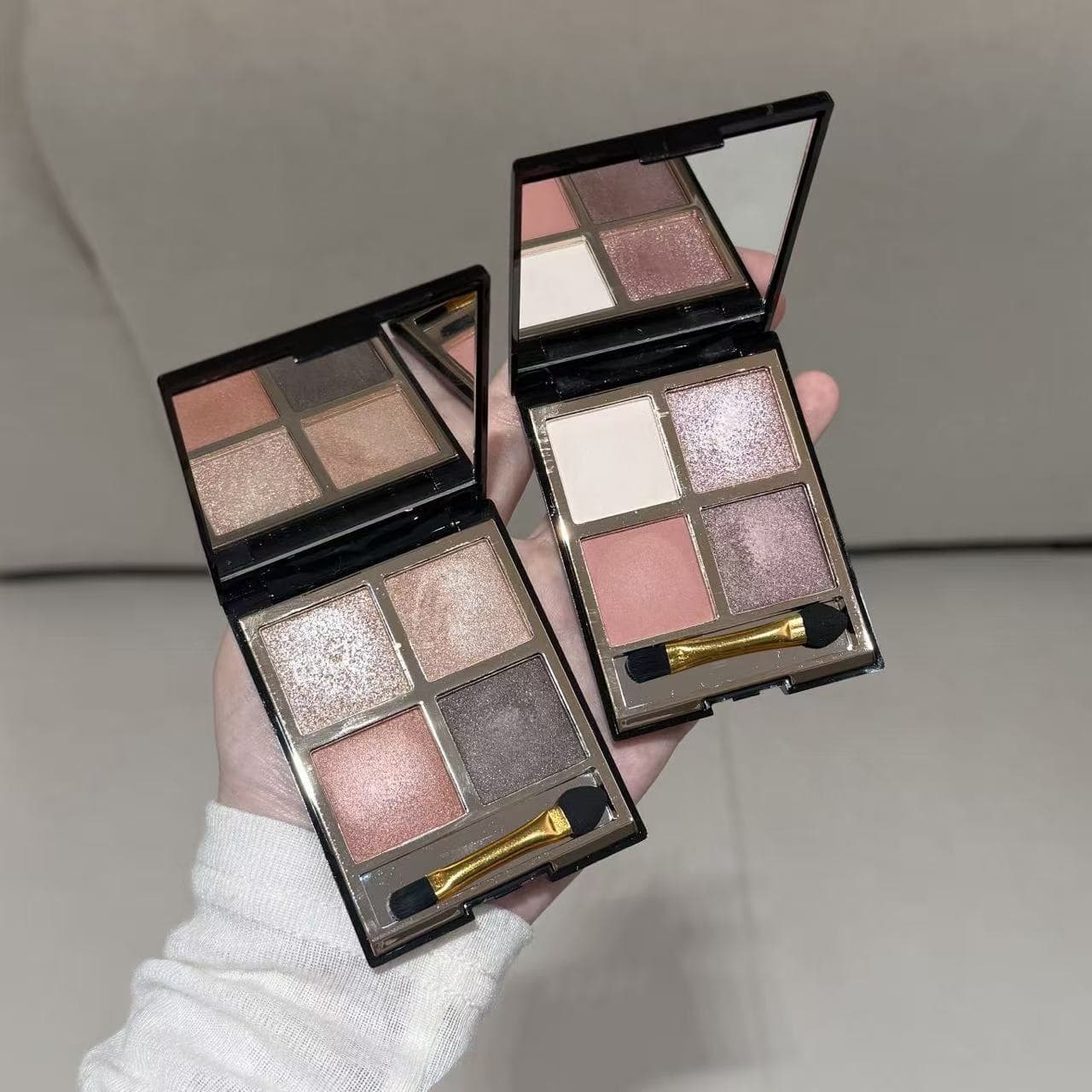 MUGELEEN Mojito Four Color Eyeshadow Explosive Pearlescent Pink Brown Earth Color Smoky Matte Brightening Eyeshadow Palette