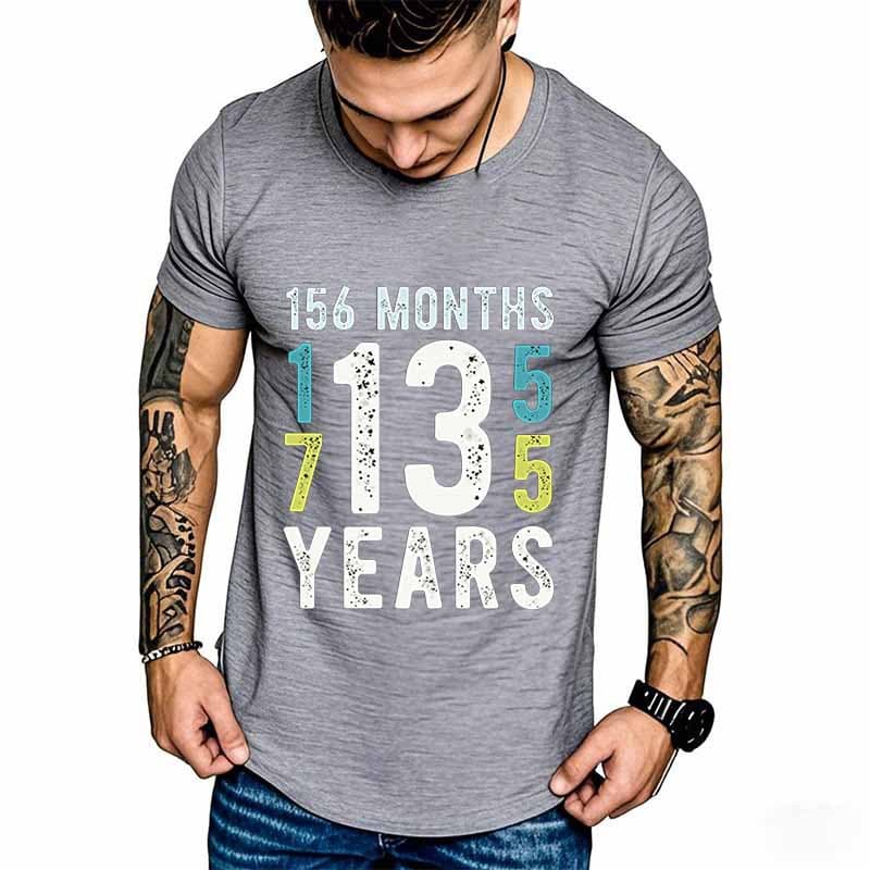 Overseas Cross-Border European Size Short Sleeve T-Shirt 156 MONTHS 13 YEARS Text Amazon Style