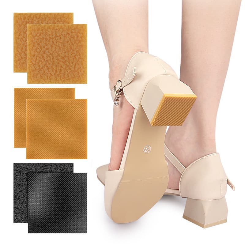 High-heel silent anti-scuff heel accessories, non-slip replacement heel, wear repair, customizable sole patch.