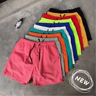 2024 Summer Men's Casual Shorts, Candy Color Five-Point Shorts, Men's Export Sports Loose Quick-Dry Thin Beach Shorts