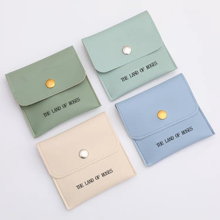 Jewelry bag, anti-oxidation snap matte PU leather bag, ring necklace jewelry bag, dustproof storage bag